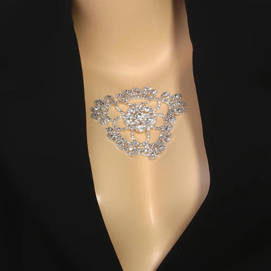 Sexy Big Flower Design Rhinestone Nipple Jewelry No Piercing For Women Bikini Beach Party Chest Cover Body Chain Decoration