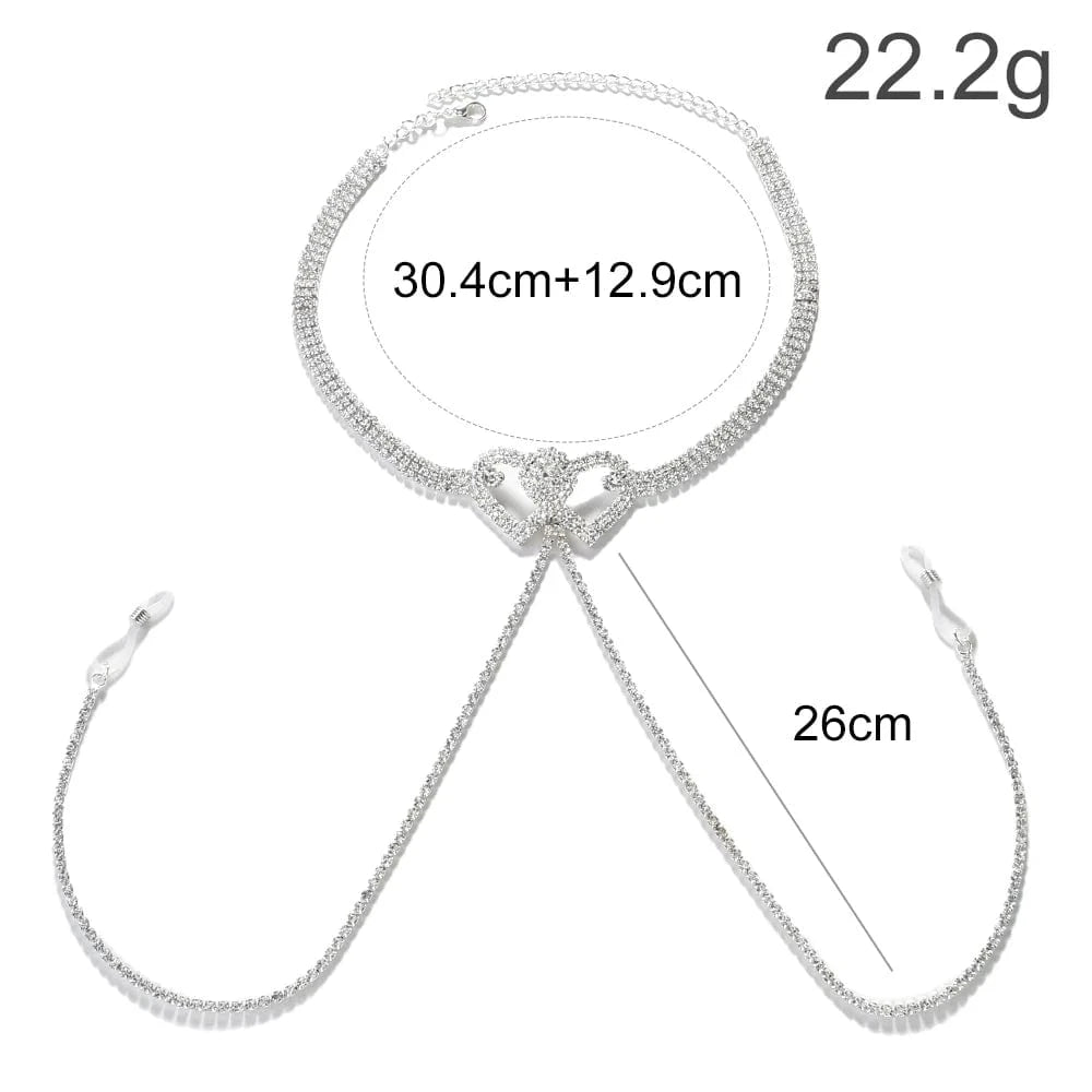 Sexy Double Heart Rhinestone Chest Bracket Bra Jewelry For Women Party Gift  Nightclub Crystal Body Chain Shiny Breast Chain