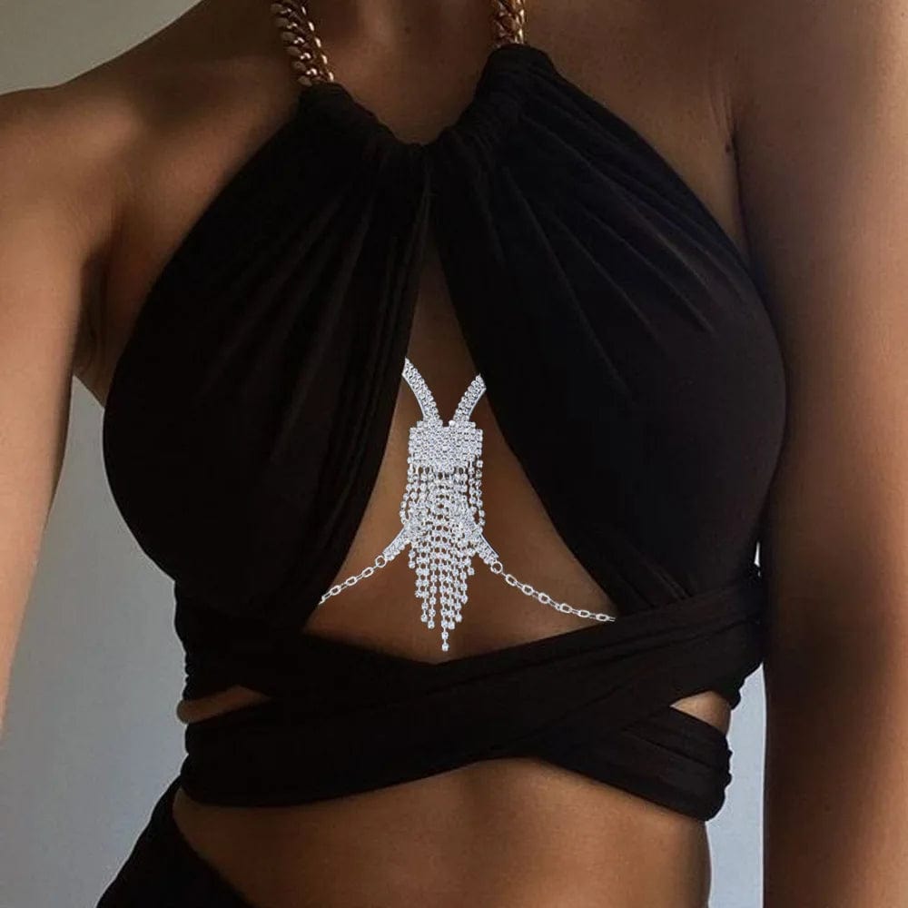 Sexy Fringe Bras Chain Feminine Chest Bracket Rave Party Accessories for Women Body Jewelry