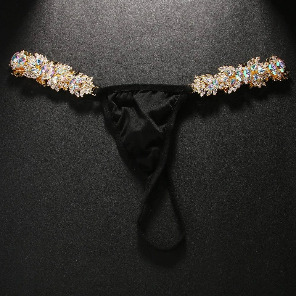 Sexy Geometric Rhinestone Underwear Jewelry For Women Beach Panties Thong Swim Crystal Body Chain Accessories