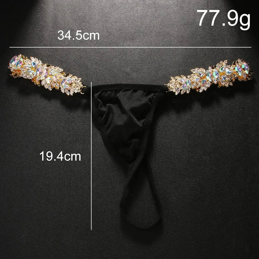 Sexy Geometric Rhinestone Underwear Jewelry For Women Beach Panties Thong Swim Crystal Body Chain Accessories
