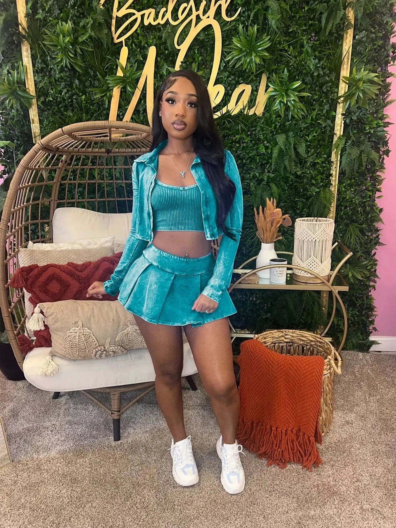 Sexy girls trendy spring clothes 2pc sets chic woman outfit going out dress with jacket for women