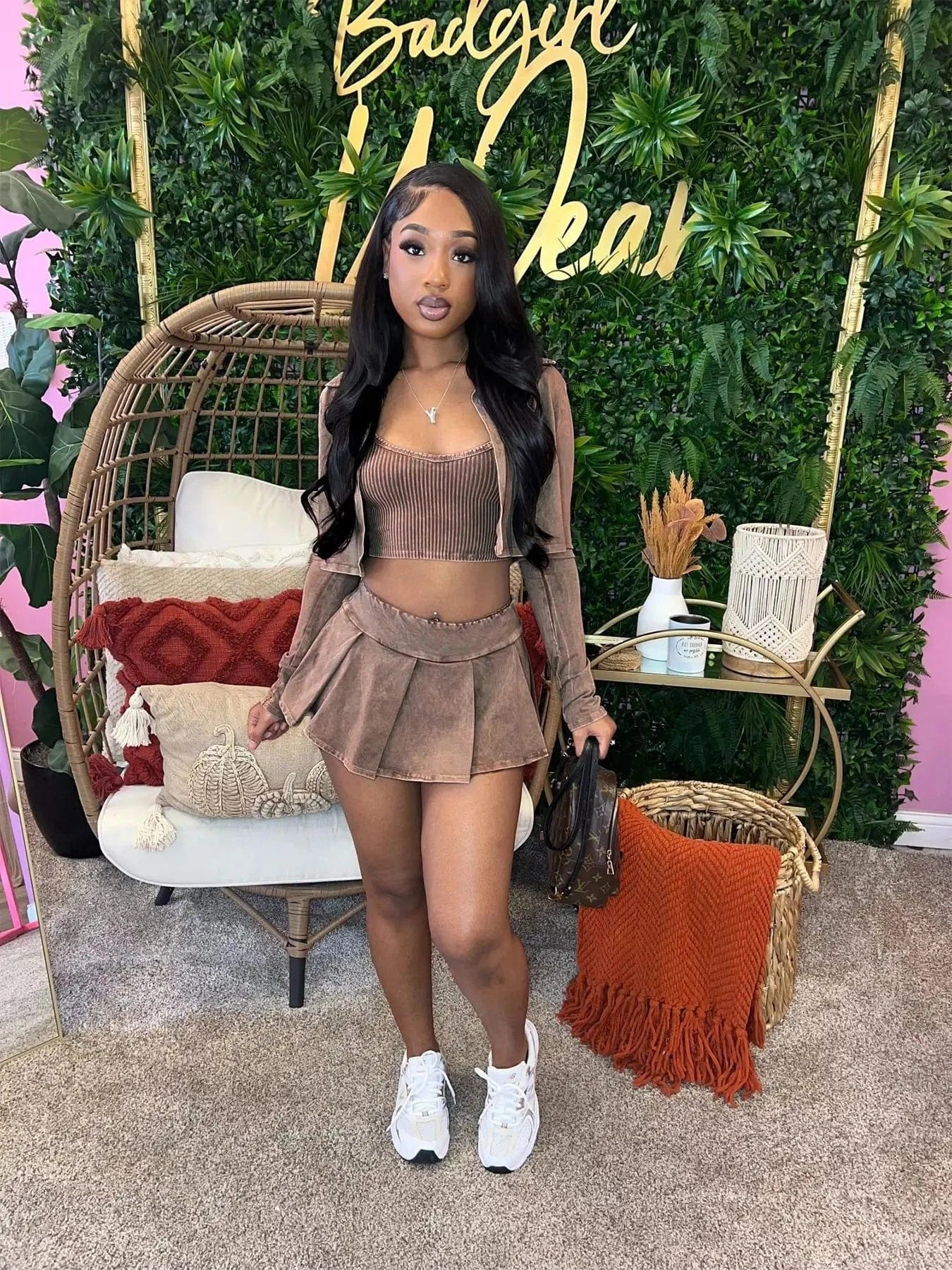 Sexy girls trendy spring clothes 2pc sets chic woman outfit going out dress with jacket for women