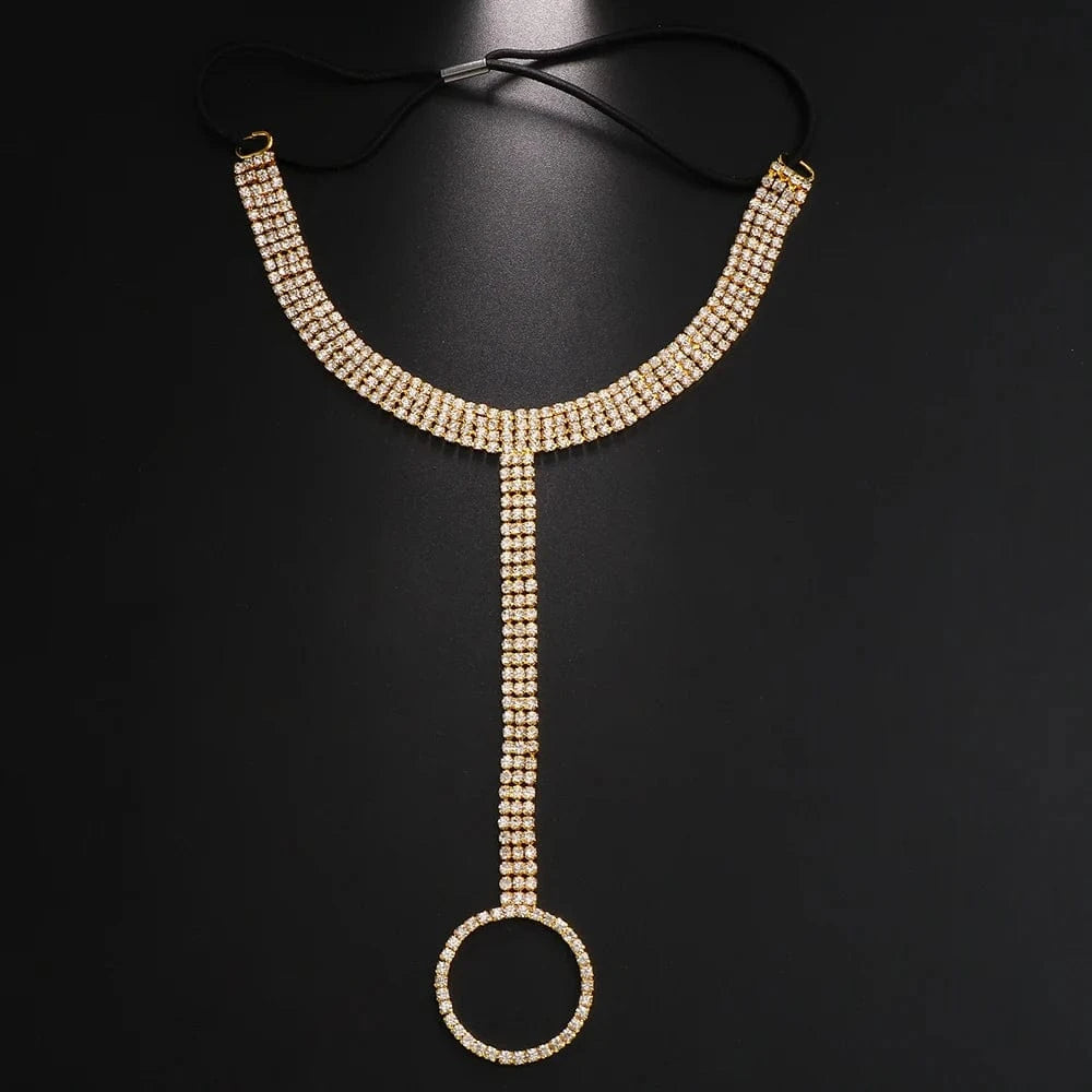 sexy / Gold Sexy Round Pendant Elasticity Thigh Chain Trendy Women Multilayer Crystal Leg Chain Jewelry Wholesale