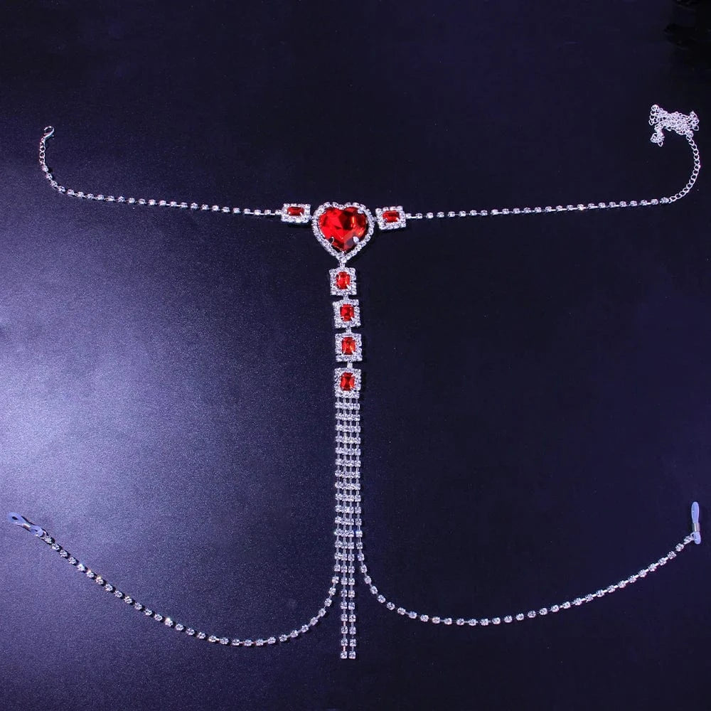 Sexy Heart Nipple Ring Crystal Body Chain Women Bra Necklace Nipple Chain Body Jewelry Non Piercing Wholesale