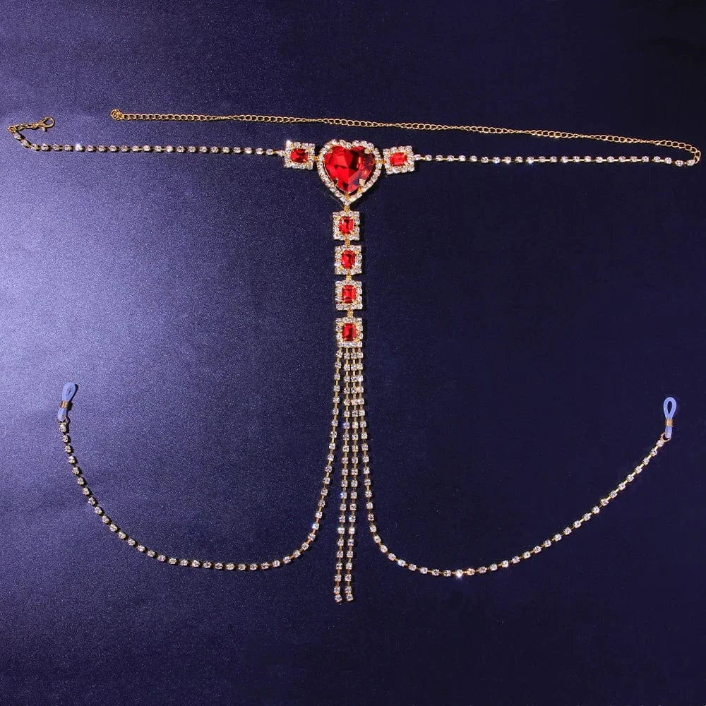 Sexy Heart Nipple Ring Crystal Body Chain Women Bra Necklace Nipple Chain Body Jewelry Non Piercing Wholesale