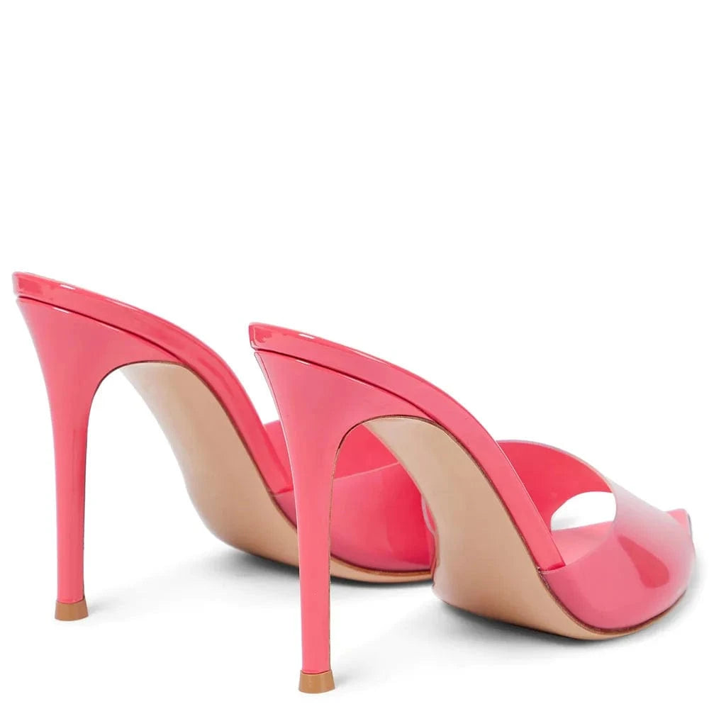 Sexy Pointed Toe High Heel Mules Shoes Sandal Heels Slides Open Toe Summer Stilettos Party Shoes for Women