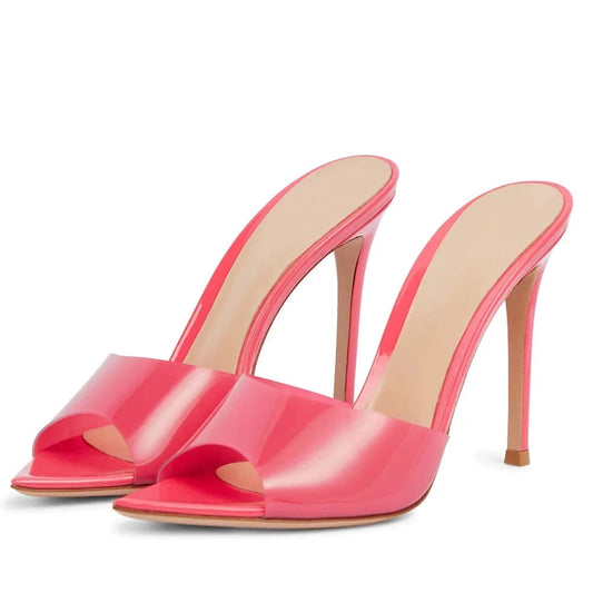 Sexy Pointed Toe High Heel Mules Shoes Sandal Heels Slides Open Toe Summer Stilettos Party Shoes for Women