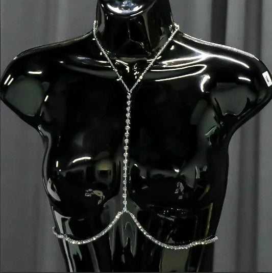 Sexy Rhinestone Chest Bracelet Fashion Nightclub Accessories Shiny Chest Chain Bra Body Jewelry