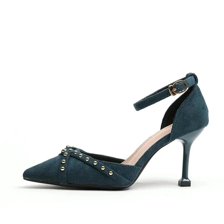 Sexy rivet with new sharp toe and thin heel heels