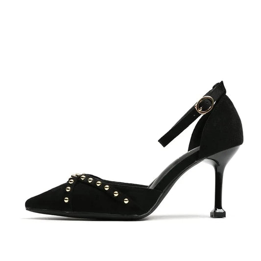 Sexy rivet with new sharp toe and thin heel heels