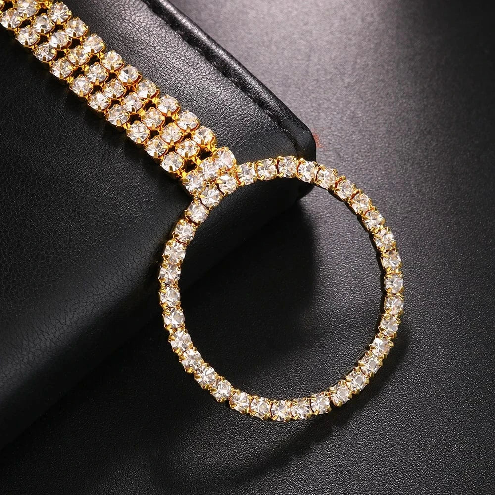 Sexy Round Pendant Elasticity Thigh Chain Trendy Women Multilayer Crystal Leg Chain Jewelry Wholesale