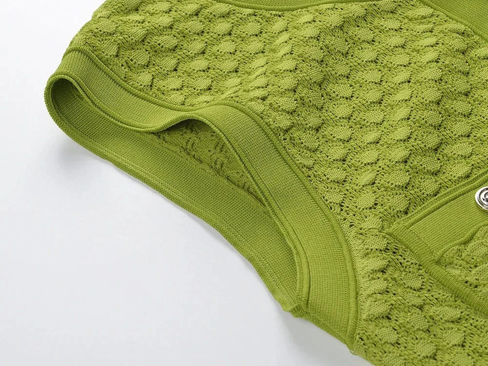 Sexy Sleeveless 2024 Summer O-neckline Single-breasted Women Knitted Elegant Slim Fitted Ladies Fashion Long Dresses