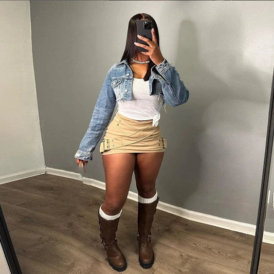 Sexy Street Low Waisted Womens Skirts Fashion Cross Wrap Belt Skirt For Women's Clothing 2024