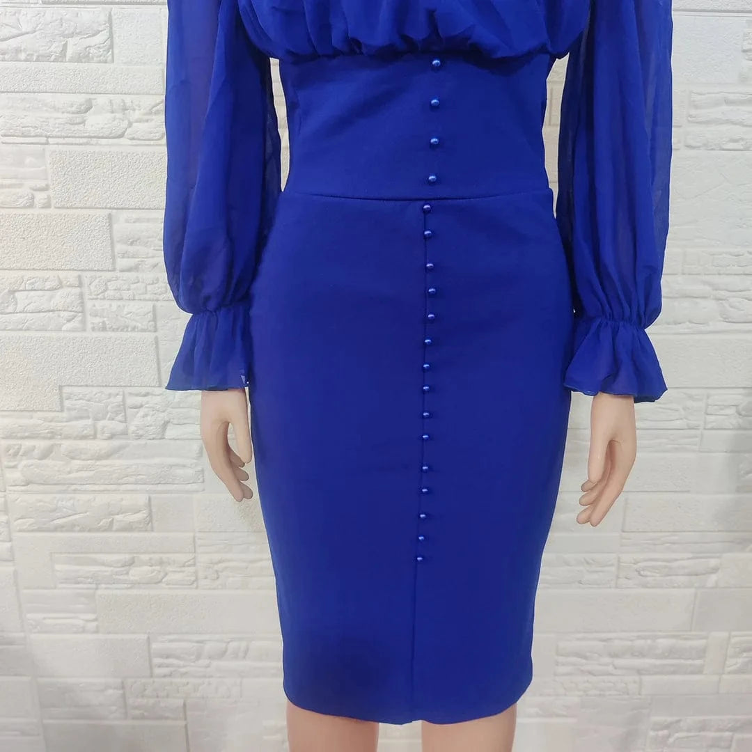 Sexy V-Neck Slim Fit Office & Party Dress