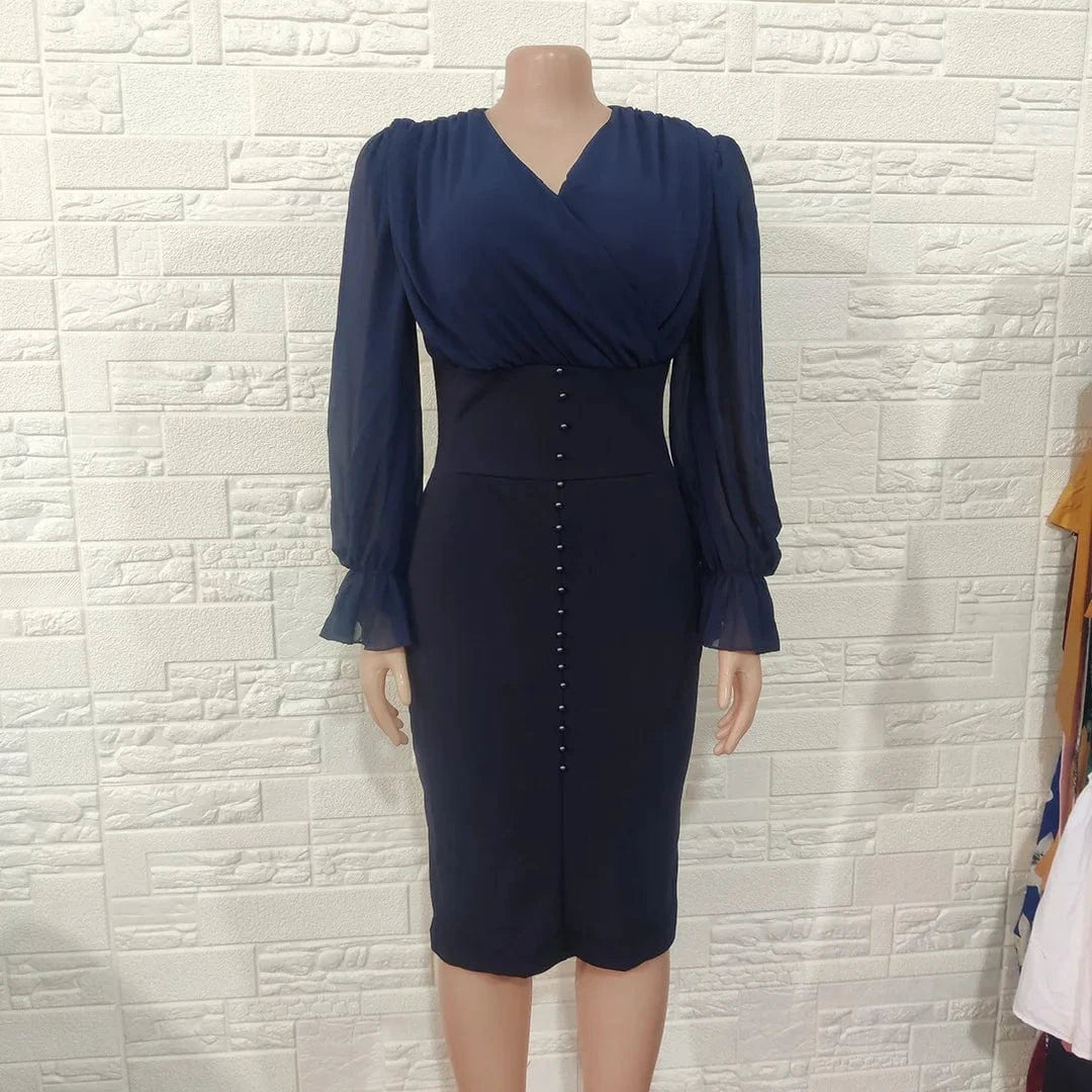 Sexy V-Neck Slim Fit Office & Party Dress