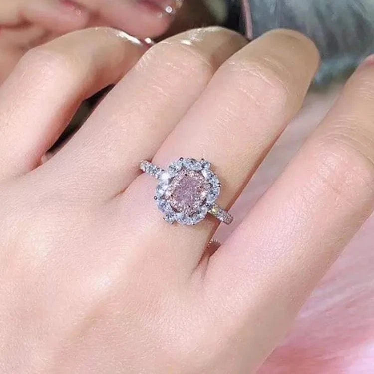 SGARIT high quality GIA certified diamond jewelry 18k gold SI1 fancy light pink brown 0.5ct natural diamond ring
