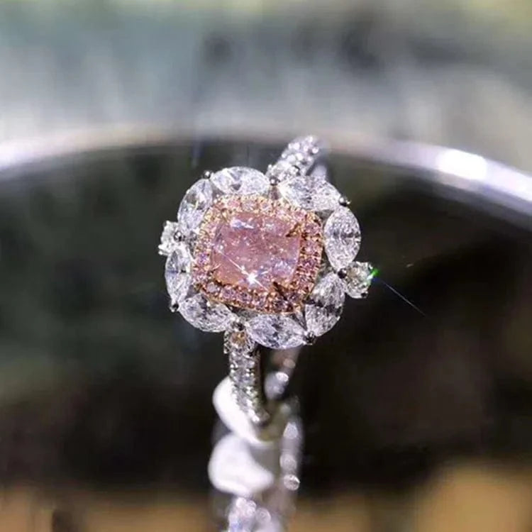 SGARIT high quality GIA certified diamond jewelry 18k gold SI1 fancy light pink brown 0.5ct natural diamond ring