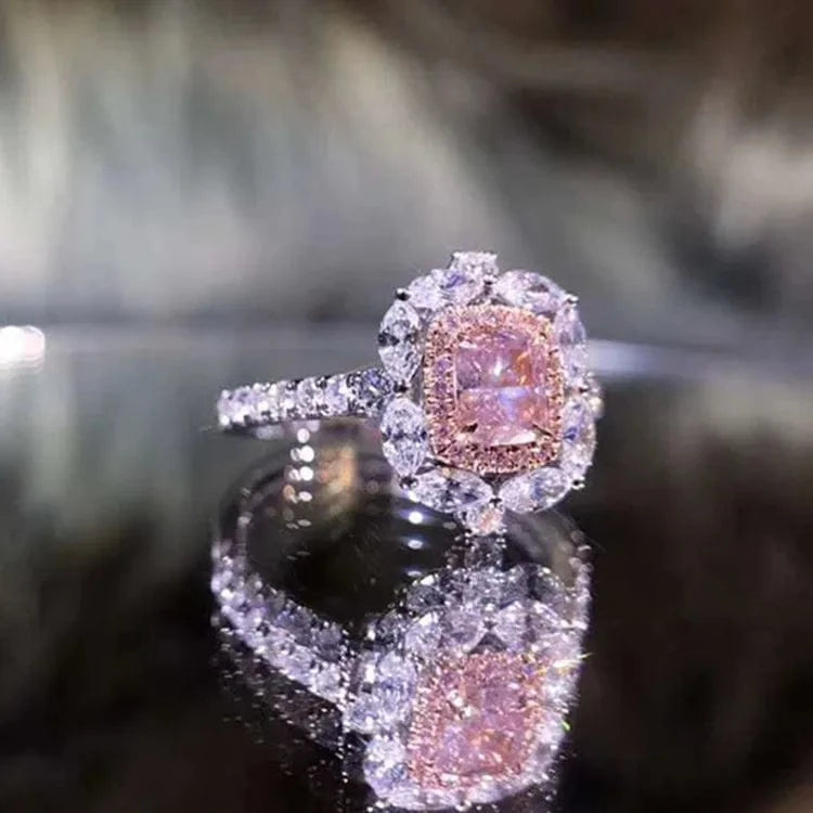 SGARIT high quality GIA certified diamond jewelry 18k gold SI1 fancy light pink brown 0.5ct natural diamond ring