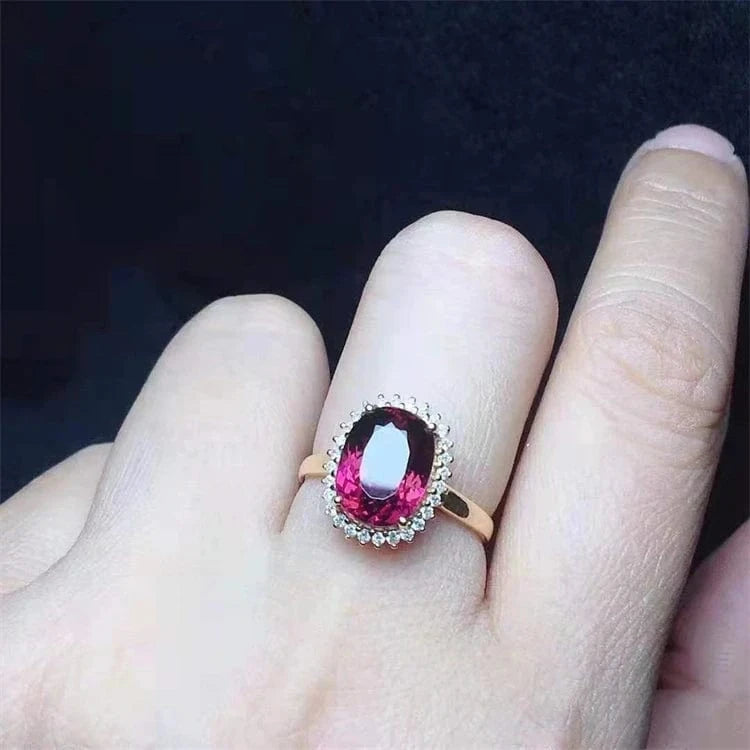 SGARIT rings jewelry18k gold 3.9ct genuine tourmaline rings jewelry for the only love dazzling unique wedding rings