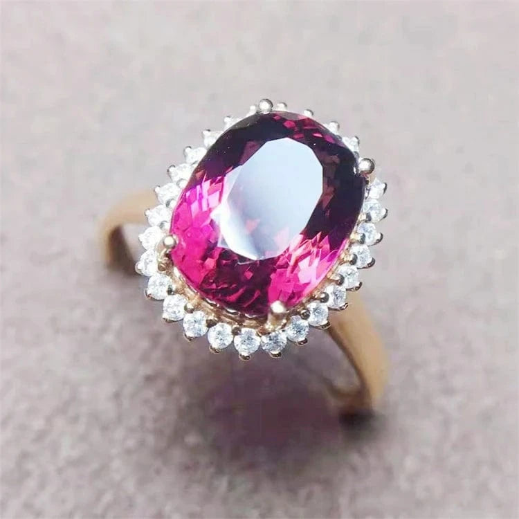 SGARIT rings jewelry18k gold 3.9ct genuine tourmaline rings jewelry for the only love dazzling unique wedding rings
