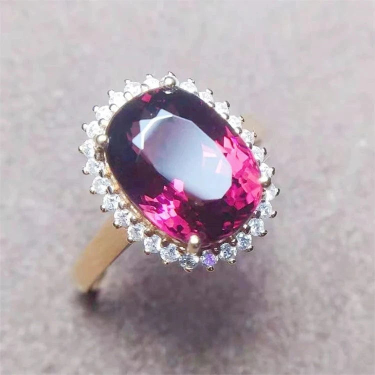 SGARIT rings jewelry18k gold 3.9ct genuine tourmaline rings jewelry for the only love dazzling unique wedding rings