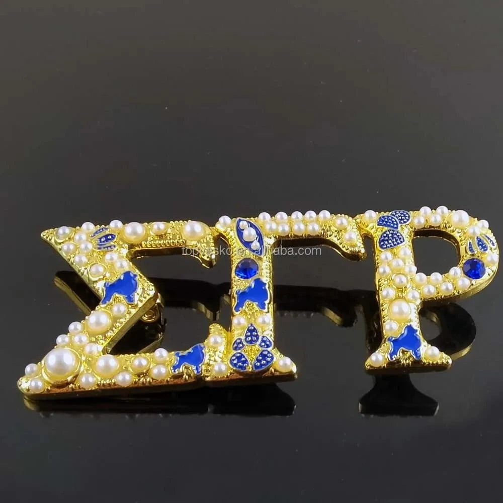 SGR / Other Fraternity Greek alphabet pearl brooch