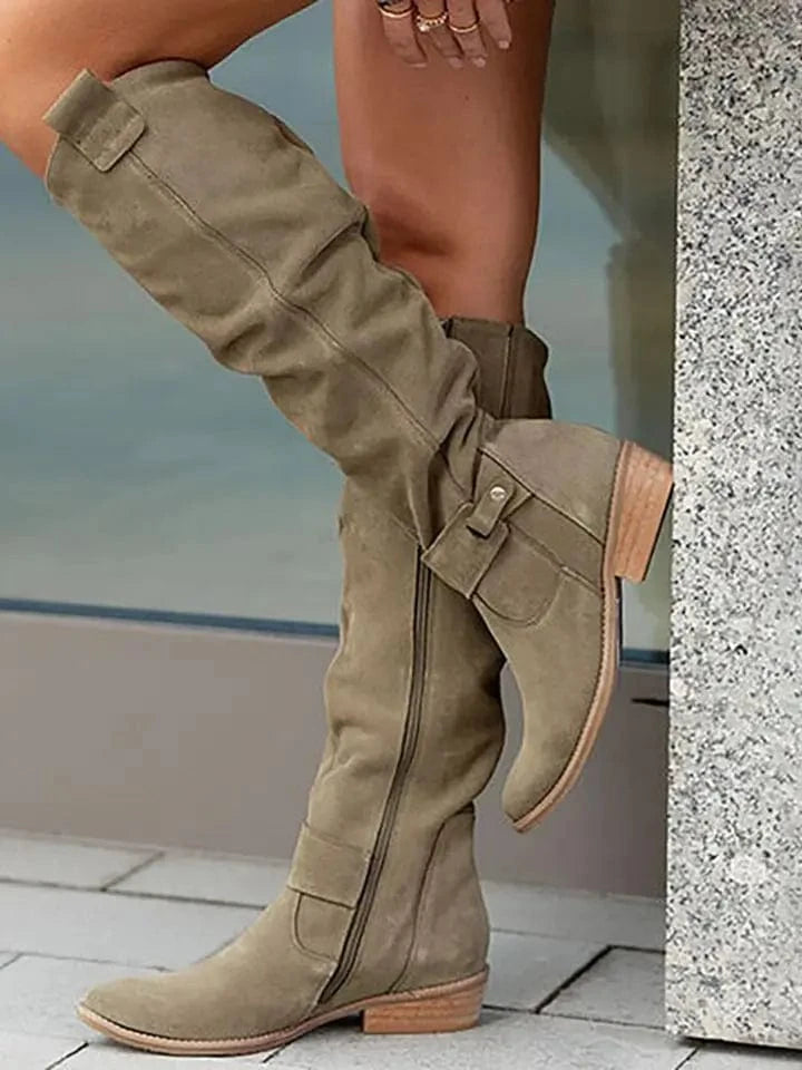 sh10323a Brown western heel boots 35 - 43 size womens knee high boots