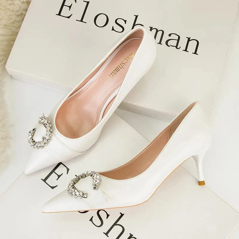 sh10498a Pointed Rhinestone Stiletto 6cm High Heels Ladies Wedding Shoes Bridal Shoes