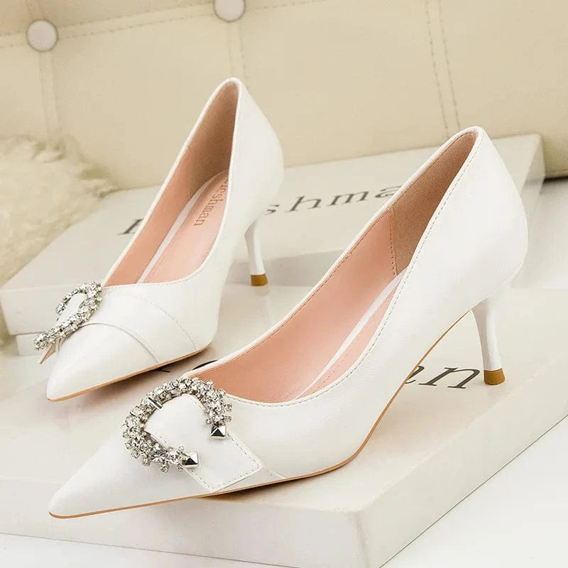 sh10498a Pointed Rhinestone Stiletto 6cm High Heels Ladies Wedding Shoes Bridal Shoes