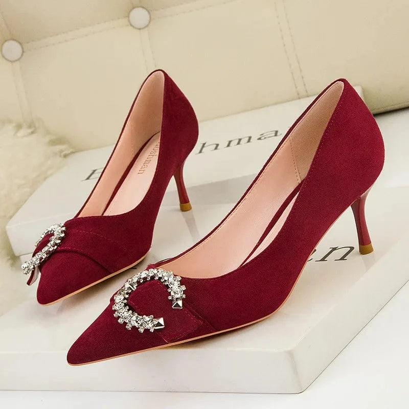 sh10498a Pointed Rhinestone Stiletto 6cm High Heels Ladies Wedding Shoes Bridal Shoes