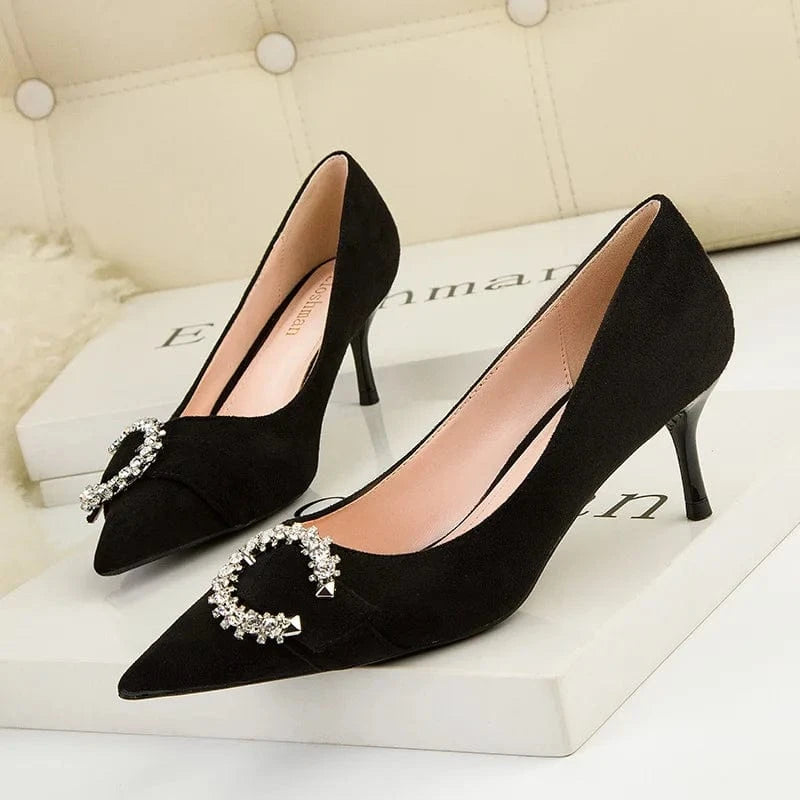 sh10498a Pointed Rhinestone Stiletto 6cm High Heels Ladies Wedding Shoes Bridal Shoes