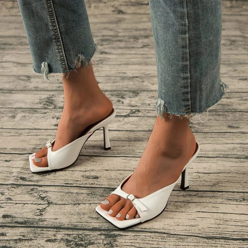 sh10768a 2024 design ladies high heel fancy sandals MOQ 1 pair sexy high heel slippers women 10cm