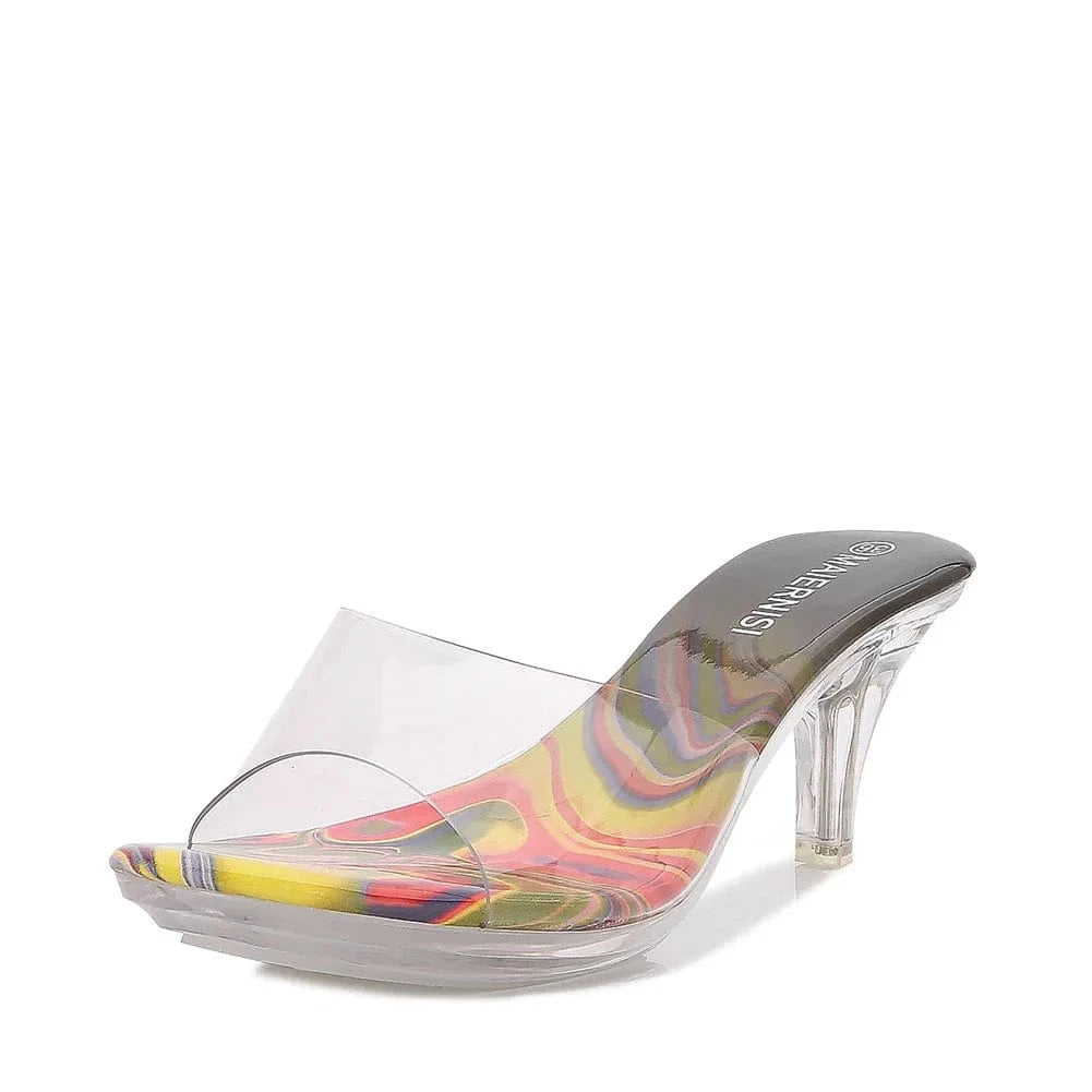 sh11223a Wholesale pvc woman jelly slipper sandal 2023 short heels for women