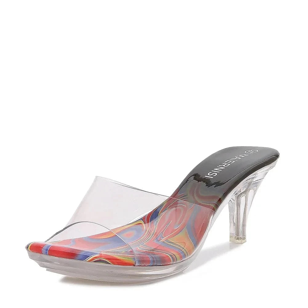 sh11223a Wholesale pvc woman jelly slipper sandal 2023 short heels for women