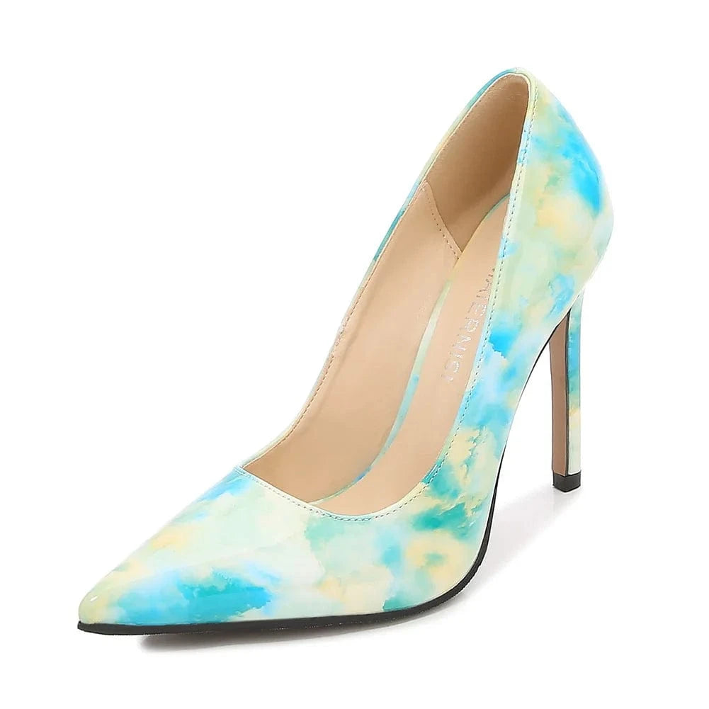 sh11831a Women's Pointed Toe 11CM Slip On Thin Heels sexy heeled Stiletto Colorful Wedding Pumps