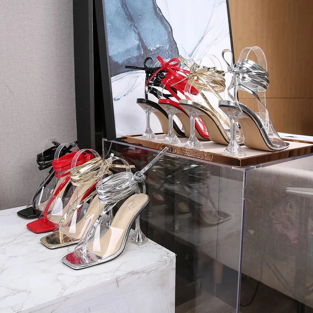 sh11863a Red color high heels 9cm heeled sandals peep toe shoes for women