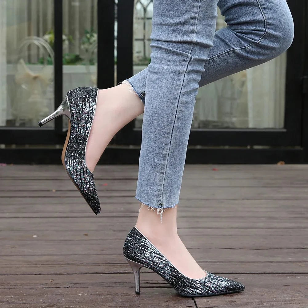 sh12006a Women Stiletto Sexy Pumps Shoes Daily Office Banquet Pointed High Heels 7.5cm Lady High Quality Dress Shoes