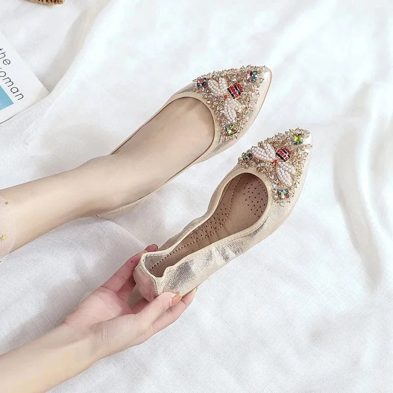 sh12131a 2024 wholesale new big size women dress shoes ladies doll shoes