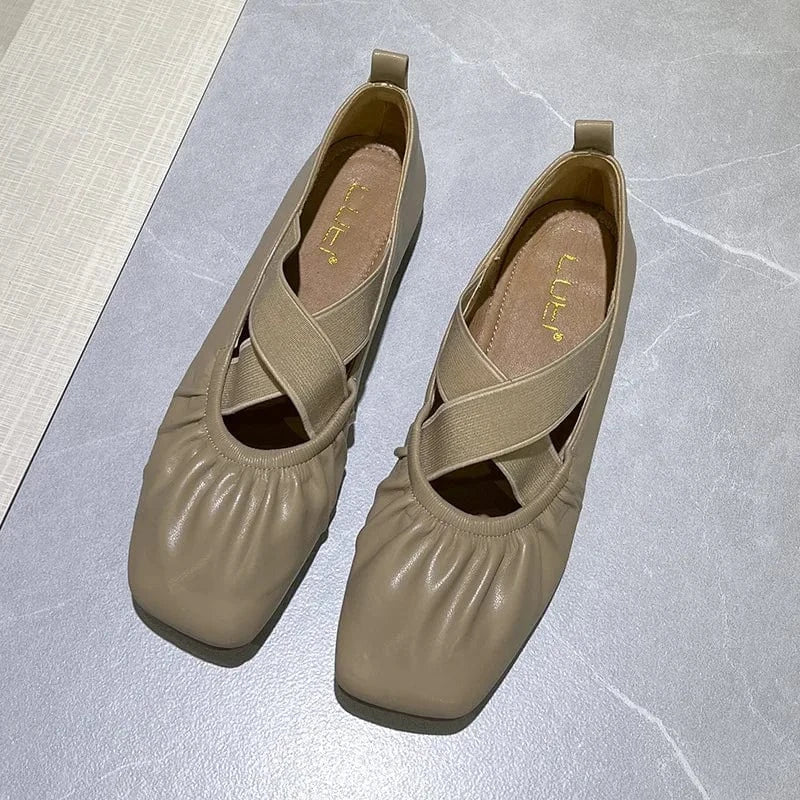 sh12241a Size 41 42 43 foldable ballet flat shoes wholesale 2024 spring doll shoes for women flat