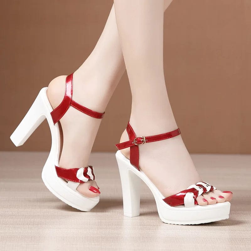 sh12426a Different 8cm and 10cm sandal femme quality women heeled sandals 2023