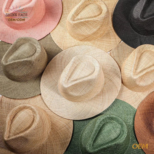 Shinehats OEM Custom Logo Wholesale Wide Brim Fedora Panama Summer Hat Sombrero Chapeau Women Cowboy Sun Beach Straw Hats