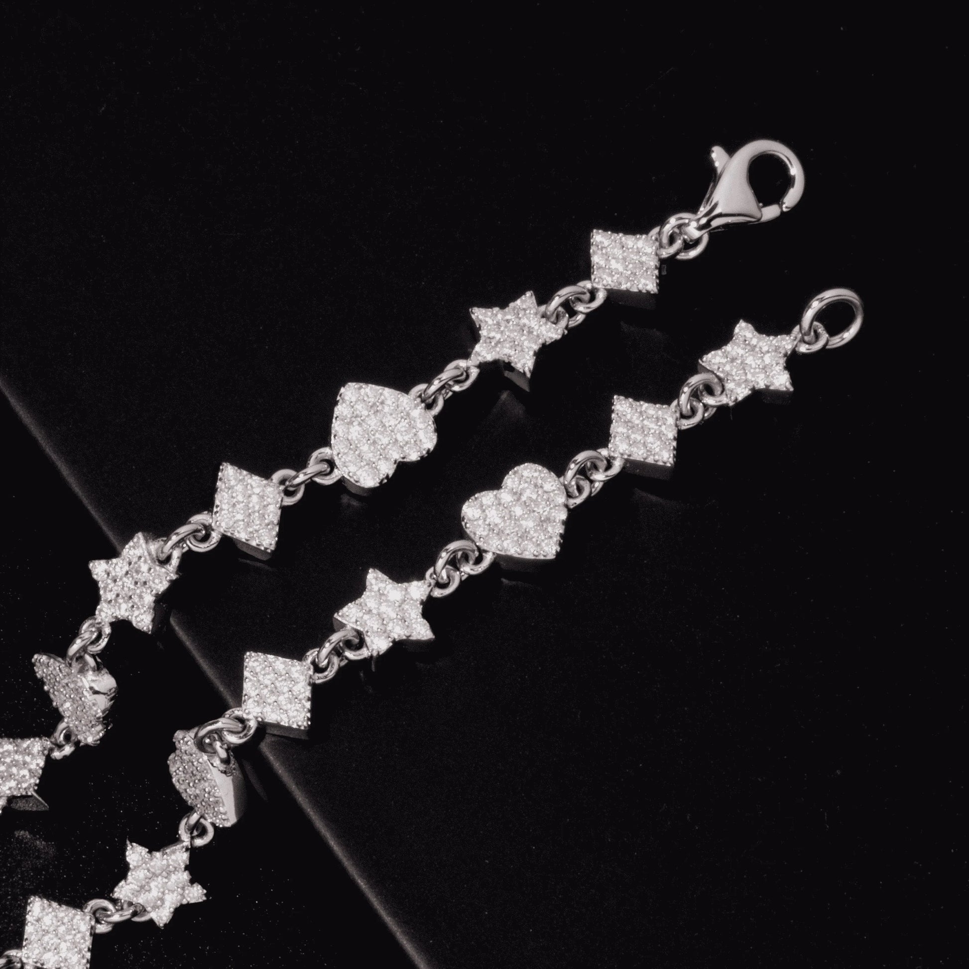 Shiny VVS D Moissanite Star Heart Rhombus Tennis Bracelet Iced Out 925 Sterling Silver Simple Design Bracelet