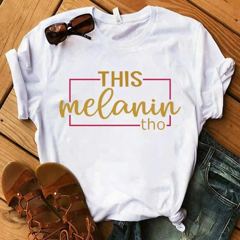 shirts/ tops Black Queen Melanin Graphic Plus Size Women's T-Shirt