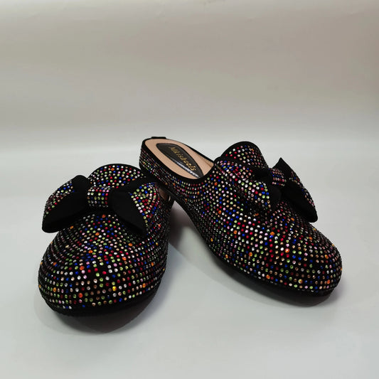 shoes multi / 38 Latest Women Slipper Elegant Italian Women Sandals Shoes for Parties African Wedding Lower Heels Women Shoes