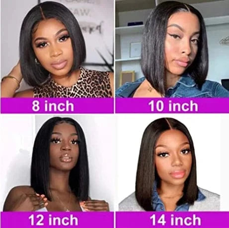 Short Bob 4x4 Lace Closure Wig Wholesale Middle Left Right Side Part,100% Brazilian Human Hair Wig With Closure