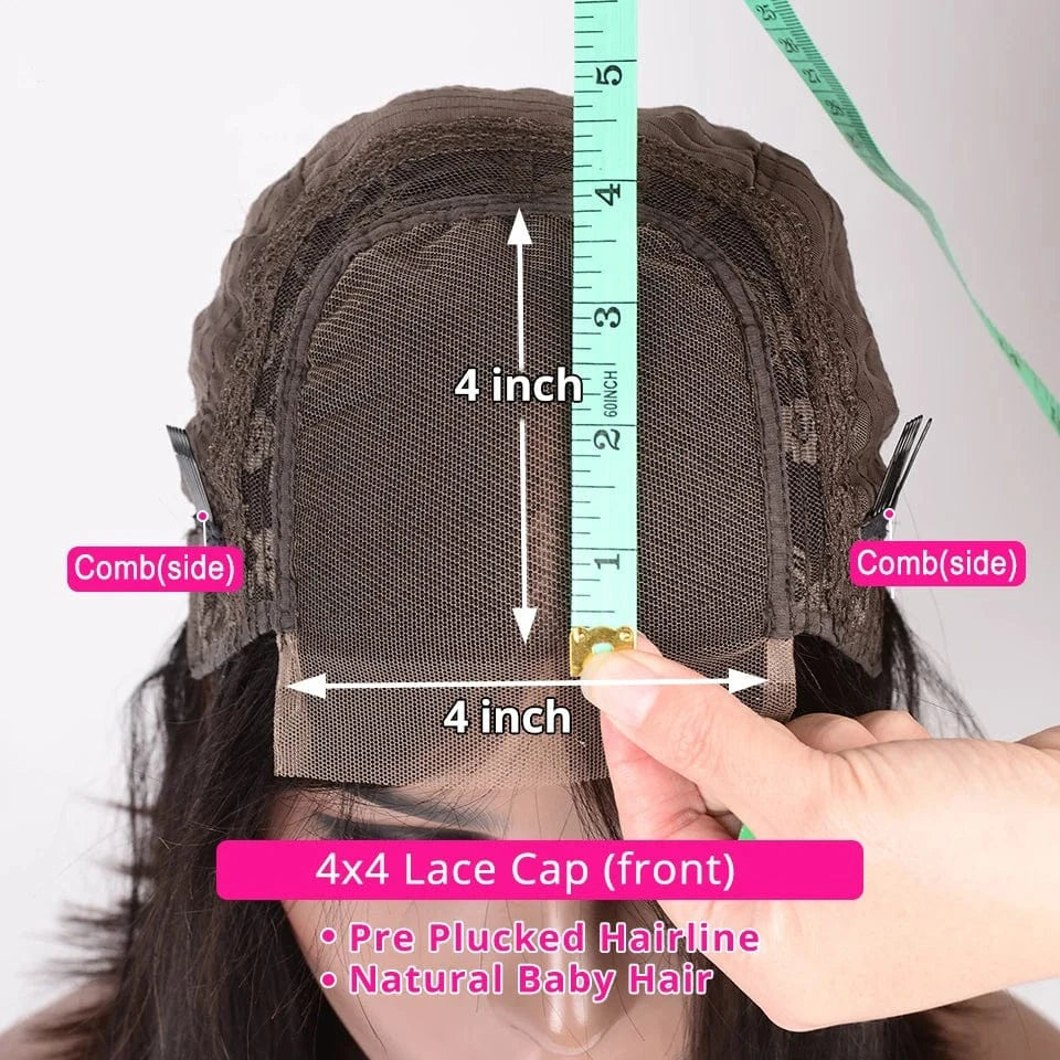 Short Bob 4x4 Lace Closure Wig Wholesale Middle Left Right Side Part,100% Brazilian Human Hair Wig With Closure