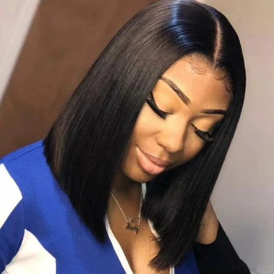 Short Bob 4x4 Lace Closure Wig Wholesale Middle Left Right Side Part,100% Brazilian Human Hair Wig With Closure