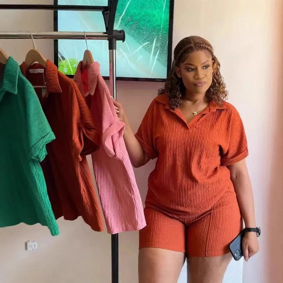 Short Set Women Two Piece Sets Matching Sets Short Sleeve Print Letter Tops Long Pants High Waist Y2k Streetwear Casual Loose