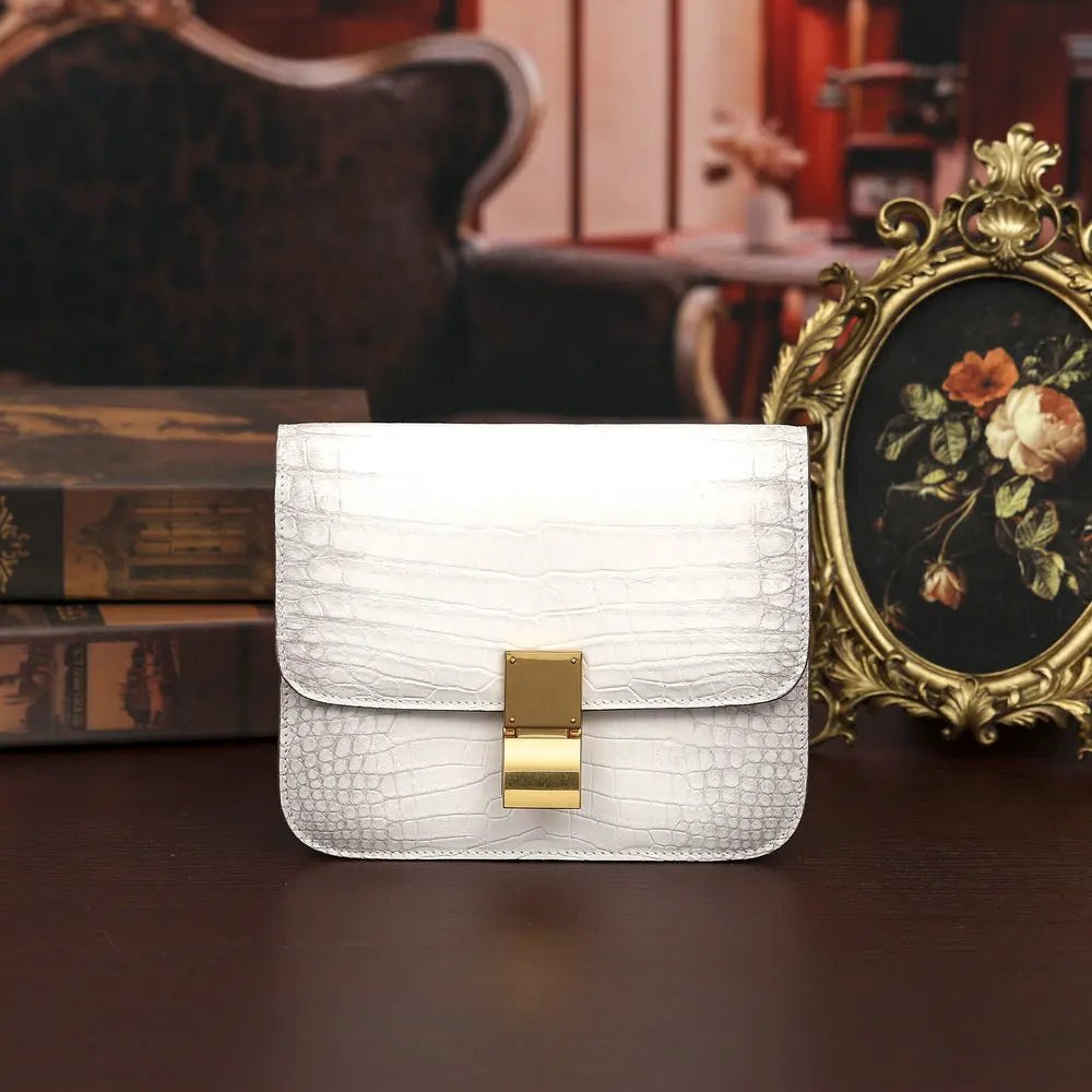 Shoulder Bag + Genuine Crocodile Leather + Structured Luxury Everyday Elegance For Modern Women - SN Wigs & More